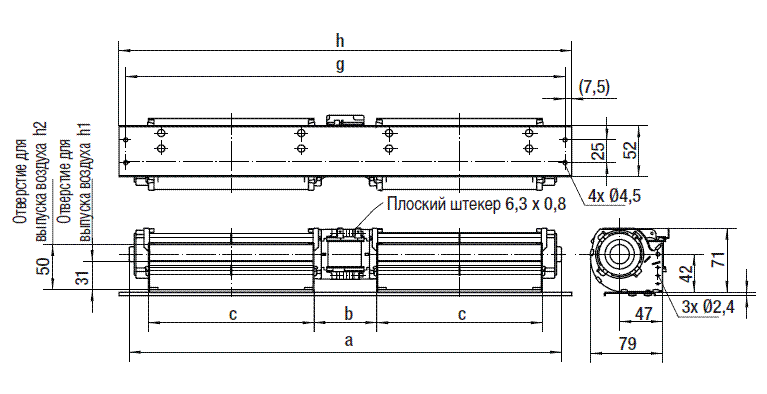 Габаритные размеры QLK45/3030-3038